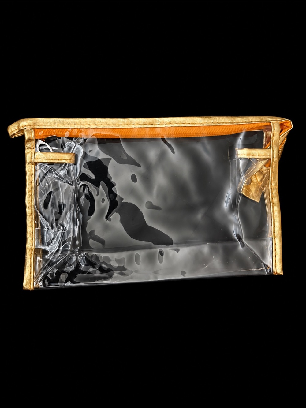 ⚠️ 5/25: Clear PVC Makeup/Travel Pouch with Metallic Gold Trim NEW